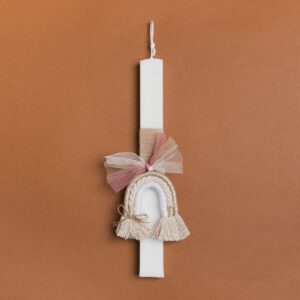 Beauty Home Великденска свещ 33cm Дъга С Тюлена панделка В подаръчна опаковка