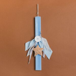 Beauty Home Свещ Небесносиньо 33cm Звезда Емайл В подаръчна опаковка