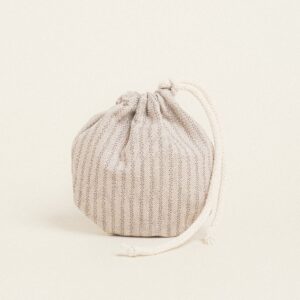 Beauty Home Торбичка Овална с връзка 13 x 14 cm Райе, Мини точки