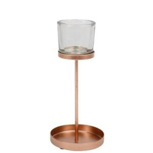 Beauty Home СВЕЩНИК BILBAO РОЗОВО ЗЛАТО 9.5 X 21.5 CM