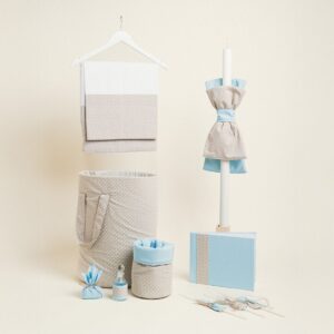 Beauty Home Комплект за кръщене Бяло на точки