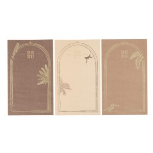 Beauty Home 9 Хартиени карти меню с тема „Изток“ – Кафяво, кремаво и бежово 17 x 10 cm