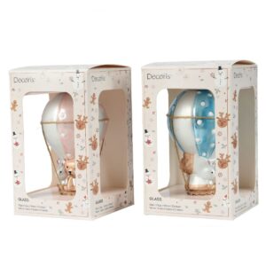 Beauty Home Стъклен орнамент Балон с горещ въздух 6.7 x 6.7 x 12.5 cm