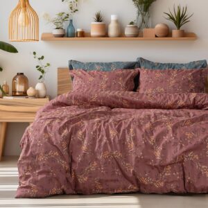Beauty Home Комплект завивка за голяма спалня Art 12216 Indra 100% Памучен сатен 300tc 220x240 Пепел от рози