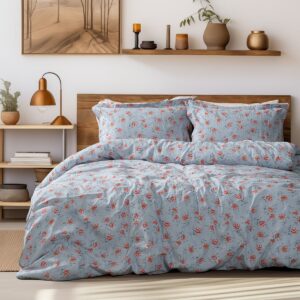 Beauty Home Комплект двойна кувертюра Art 12219 Ivy 100% Памучен сатен 300tc 220x240 Сив