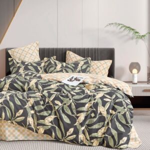 Beauty Home Комплект завивка за двойно легло Art 12287 Antonella 220x240 Антрацит,Маслинено зелено