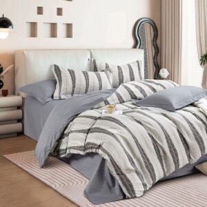 Beauty Home Комплект двойно покривало за легло Art 12288 Adamantia 220x240 Екру, Антрацит