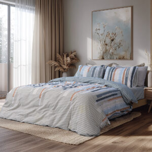 Beauty Home Комплект единичен плик за завивка Moments Art 12571 170x250 Маслинено зелено,Небесносиньо
