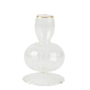 Beauty Home Свещник стъклен Ginette – Прозрачен 11 x 7,2 cm