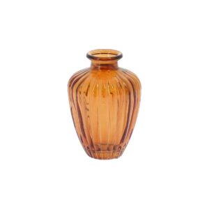 Beauty Home Стъклена ваза Jeanne – Меден Ø7,5×10,5cm – 180ml