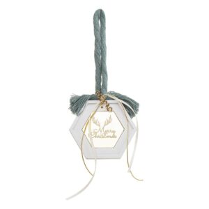 Beauty Home Висящо многоъгълно керамично с PLEXI MERRY CHRISTMAS тюркоазено