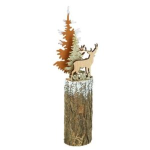 Beauty Home Коледна декорация на дървена основа със златен брокат 5 x 24 cm