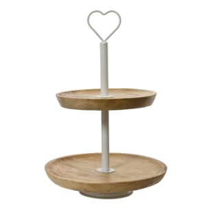 Beauty Home Двуетажна Поднос за тарт от дърво манго 25 x 37 cm