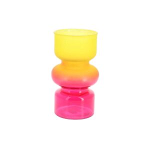 Beauty Home Стъклен буркан Gabriel – Двуцветен жълт с малинов Ø10x18cm – 820ml
