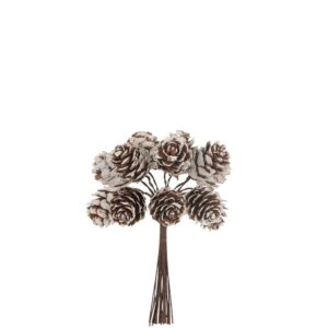 Beauty Home 12 шишарки на клон заснежени 12 cm