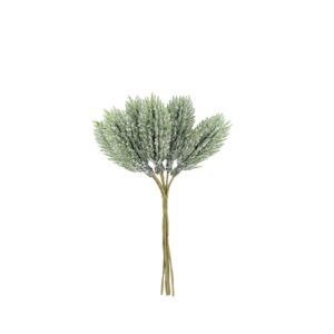Beauty Home 6 зелени елхови клона с преливащ брокат 14.5 cm