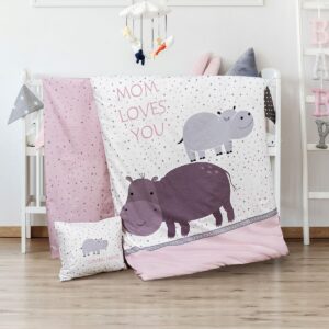 Beauty Home Комплект бебешки чаршафи Hippo Art 5187 120x160 С щампа