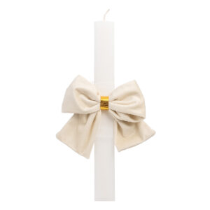 Beauty Home ЛАМПАДА БЯЛА 33cm КАДИФЕНА ПАНДЕЛКА ЕКРЮ