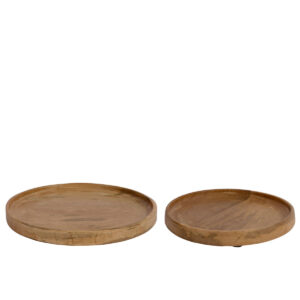 Beauty Home Тави от манго с емайл Комплект от 2 броя 30 x 30 x 2.5 cm