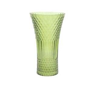 Beauty Home Стъклена ваза Iris – Маслено зелено Ø13x23cm – 1100m
