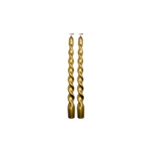 Beauty Home 2 Усукани свещи – Метално златисти Ø2.2x25cm