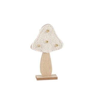 Beauty Home Гъба на основа, дърво с букле и звънчета, бяло и златно 22 x 13 cm