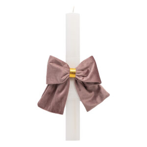 Beauty Home Свещ бяла 33cm Кадифена панделка Пепел от рози
