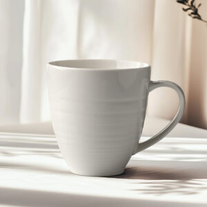 Beauty Home Порцеланова релефна чаша с дръжка Sensations Art 7709 350ml Бяла