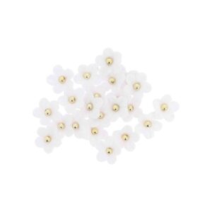 Beauty Home 24 Маргарити от Бяло кадифе и Златна перла Ø2.5cm