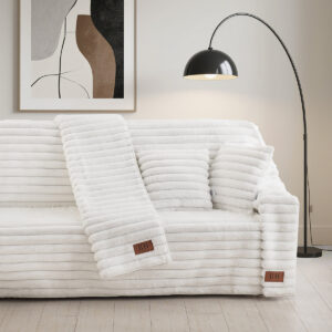 Beauty Home Кожено покривало Двуместно Stripe Art 8728 180x250 Бяло