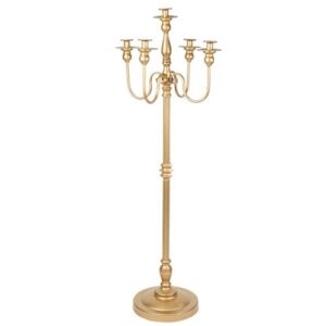 Beauty Home Свещник метален Prestige – Златен 45 x 1,22 m