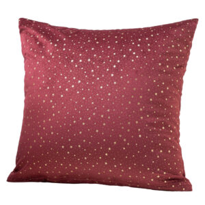 Beauty Home Калъфка за възглавница 45 x 45 cm Кадифе Бордо С Златни звезди