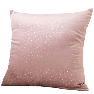 Beauty Home Калъфка за възглавница 45 x 45 cm Кадифе Цвят старо розово Със златни звезди