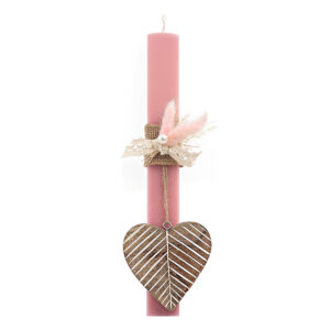 Beauty Home ЛАМПАДА ЦВЯТ НА ИЗГНИЛА ЯБЪЛКА 33cm ДЪРВЕНО СЪРЦЕ С ИЗСУШЕНИ