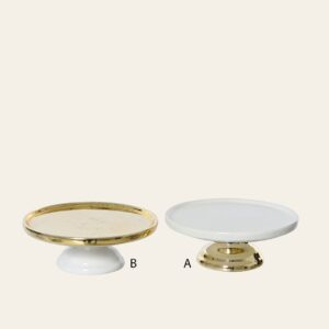 Beauty Home Порцеланова тартиера 22 x 11,5 cm Златно – Бяло