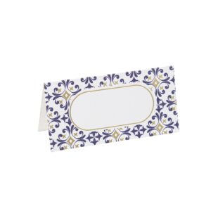 Beauty Home 10 хартиени етикети за място “Dolce Vita” – Синьо, Бяло и Златно 8 x 4 cm