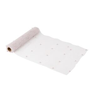 Beauty Home Ранър с перли – Розова органза 28 cm x 5 m