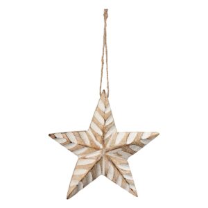Beauty Home Дървена Резбована Звезда 13 cm
