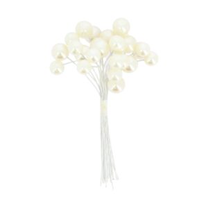Beauty Home 24 Бели перлени кристали със тел 10cm – 1cm и 1,3cm