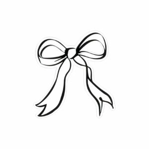 Beauty Home 10 картончета Black & white във формата на панделка 8x8cm